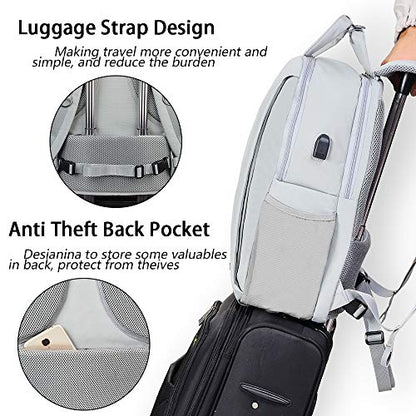 CADeN Camera Backpack w/ 15.6" Laptop Compartment, USB Charge Port, Tripod Holder, Rain Cover Compatible for Sony Canon Nikon - color: L5 Generation 3 Light Gray
