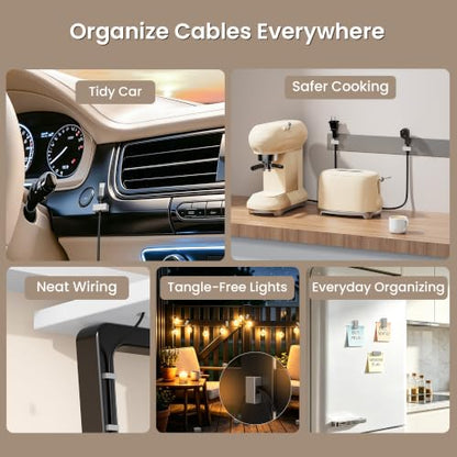 Magnetic Charger Cable Clips 5Pack for Metal Surfaces,USB C Charging Metal Cord Holder with Strong Neodymium Magnet Cable Organizer,Reusable Wire Keeper for Desk,Office,Nightstand,File Cabinet,Silver