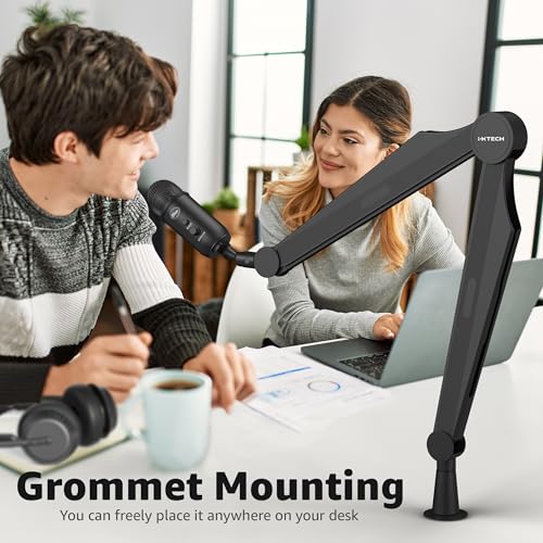 IXTECH Mic Boom Arm Microphone Arm for Blue Yeti Shure Sm7b Hyperx QuadCast Rode At2020 and Fifine Upgraded Mic Stand with Tablet and Headphone Holder for Gaming Podcasting and Streaming CAPTAIN PRO - color: 3 Pro.