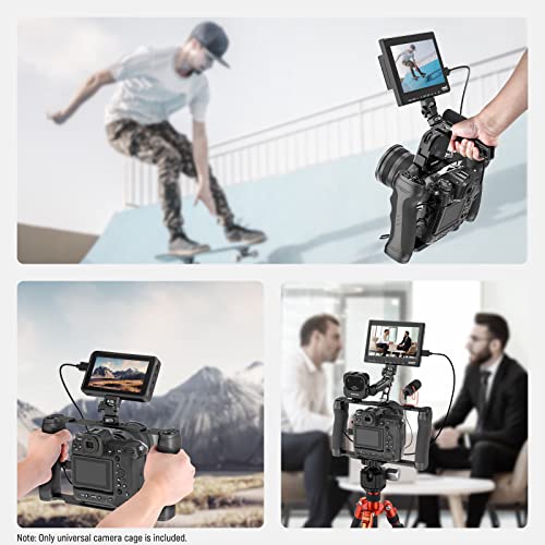 NEEWER Video Camera Cage Rig with Arca Type Base/Dual Grips/Expansion Holes/15mm Rods, Universal Stabilizer Compatible with Sony Canon Nikon DSLR/DSLM, Compatible with SmallRig Accessories, CA016 - style: CA016