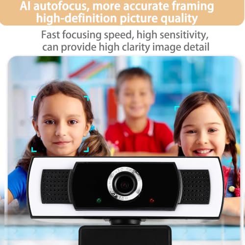 Webcam with Microphone, 1080P auto Zoom, Software Control & Privacy Cover, USB HD Computer Web Camera, Plug and Play, for Zoom/Skype/Teams, Conferencing and Video Calling - color: black-1pack
