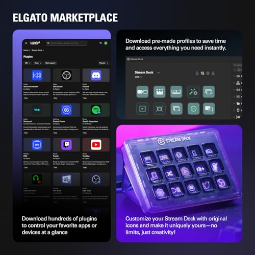 Elgato Stream Deck +, Audio Mixer and Studio Controller | LCD keys, dials and touch strip, Multi actions and smart profiles, Unlocks Wave Link mixing, Works with Mac and PC
