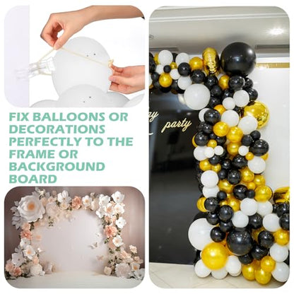 Amyhill 10 Pack Large Balloon Arch Clips Plastic Transparent Backdrop Spring Clamps 3.5 Inch Heavy Duty Clip and 100 Pcs Clear 260 Long Balloons Arch Kit Birthday Decoration Crafts Photography - color: Transparent