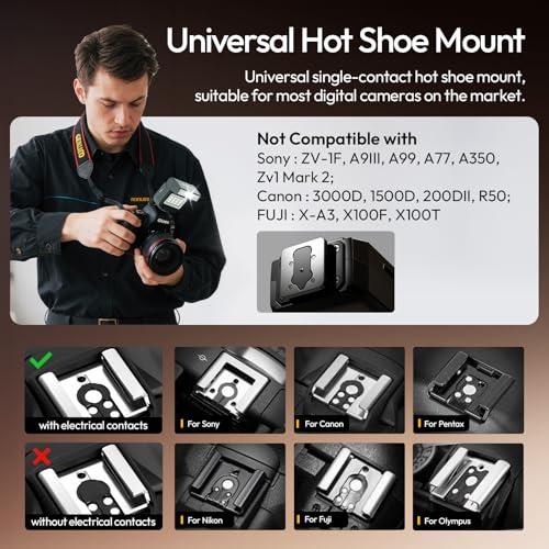 Ulanzi SL03 Mini Flash Speedlite - GN8 Powerful 6500k On-Camera Flash Light, 4 Power Levels, Compatible with Sony ZV-1/ZV-E10/Canon/Nikon/Fuji/Panasonic/Leica/Olympus, Not Fits Sony ZV-1F - color: Black