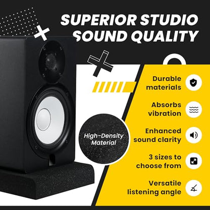 Sound Addicted - Studio Monitor Isolation Pads for 5 Inch Monitors, Pair of Two High Density Acoustic Foam which Fits Most Speaker Stands | SMPad 5 - size: for 5'' Speakers