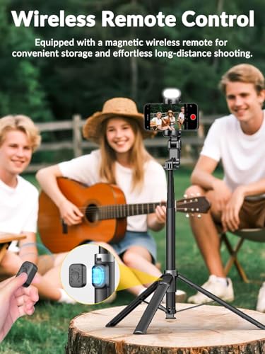 AOCHUAN 70.9” Auto-Open 4-in-1 Smartphone Gimbal Stabilizer for iPhone w/Magnetic Remote,AI Face Tracking Phone Stabilizer(No App Needed), 360°Rotating Gimbal w/RGB Light &Built-in Tripod, M3Pro Black - color: Black
