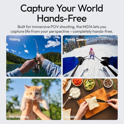 ULANZI MG14 Magnetic Neck Mount for Phone/Action Camera, Phone Neck Holder Hands Free POV/Vlog Video Recording for iPhone Samsung Sony LG Google All Smartphones and GoPro Insta360 DJI Action Cameras
