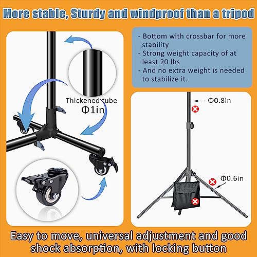 Versatile Heavy Duty Backdrop Stand with Wheels, 10 * 7ft Adjustable Photo Background Stand, Banner Backdrop Stand for Parties/Photography/Birthday/Studio