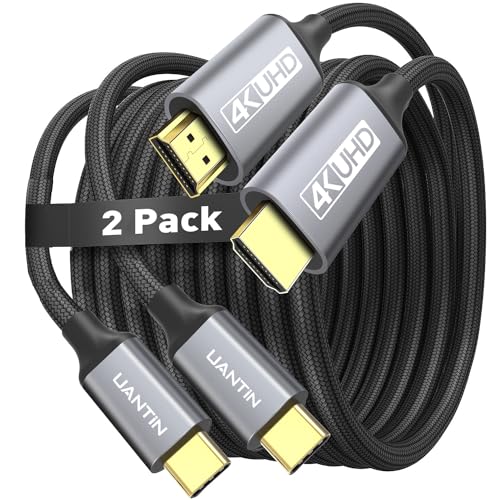 UANTIN USB C to HDMI Cable 6Ft for Home Office 4K High-Speed 2-Pack | USBC to HDMI Cord [Thunderbolt 3/4/5 Compatible] with MacBook Neo, Galaxy S9 to S25, iPhone 17 Pro/Max, iPad Pro, Surface - size: 6FT, style: 2 Pack