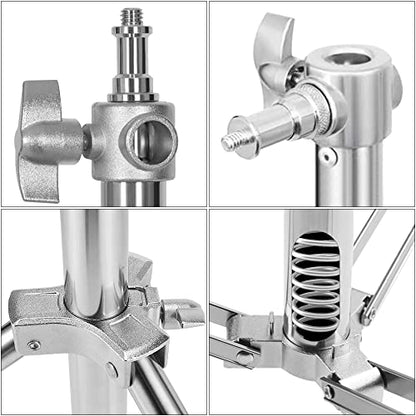 Stainless Steel Heavy Duty Photography Tripod Light Stand, 9.19 Feet/2.8m Studio Lighting Tripod for Speedlight, Strobe Light, Softbox, Umbrella - size: 1 Pack