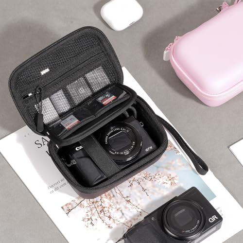 ProCase Hard Shell Digital Camera Case for Canon G7X Mark III Mark II, Sony Cybershot, PowerShot SX740, Ricoh GR III, Kodak Pixpro, Compact 4K Vlogging Small Cameras Travel Carrying Storage Bag -Pink - color: Pink
