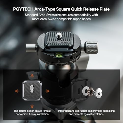 PGYTECH Quick Release Plate & Clamp V2, Arca Swiss Plate Camera Mount Adapter with 1/4" to 3/8" Screw Thread for Sony/Nikon/Fuji/Canon/DJI Switch Between Tripod/Monopod/Slider/Stabilizer - style: Clamp & Plate V2