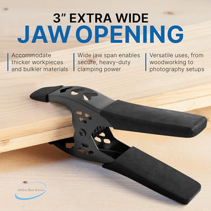 Lot of 12-6" inch Spring Clamp Large Super Heavy Duty Spring Metal All Black - 2.5 inch Jaw opening - size: Lot of 12