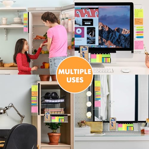 Barelove 3 Pack Computer Monitor Memo Board, Left/ Right/ Bottom Transparent Multifunction Acrylic Screen Message Board, Office Home Desktop Students Accessories, with Sticky Notes - style: Left & Right & Bottom