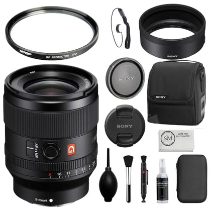 Sony FE 35mm f/1.4 GM Lens Bundled with 67mm UV Filter + Deluxe Camera Cleaning Kit + Lens Cap Keeper + Microfiber Cleaning Cloth (6 Items) - style: SEL35F14GM + Starter Kit