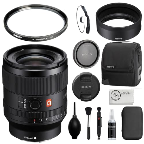 Sony FE 35mm f/1.4 GM Lens Bundled with 67mm UV Filter + Deluxe Camera Cleaning Kit + Lens Cap Keeper + Microfiber Cleaning Cloth (6 Items) - style: SEL35F14GM + Starter Kit