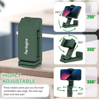 Perilogics Airplane Phone Holder Mount Universal in Flight Hands Free Viewing with Multi-Directional Dual 360 Degree Rotation (Evergreen) - color: Evergreen