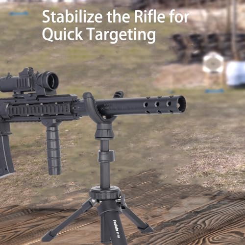 Portable Shooting Rest Tripod Rifle Stand for Range, 360 Rotation V Yoke Holder - Lightweight Bench Rest for Target Shooting, Hunting and Outdoor Activities - size: 11-21" Black