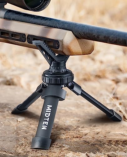 MidTen Portable Shooting Rest Tripod Rifle Stand for Range - Lightweight Bench Rest with 360 Rotate V Yoke Holder - size: 6.1-7.9''