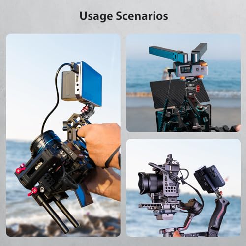 Camera Monitor Mount with 1/4″ Screw, Aluminum Field Monitor Mount for Video Light Microphone Cage, Monitor Holder 360° Swivel & 180° Tilt Damping 11lb Load Capacity (63145) - style: With Knob - 1/4″ Screw Base