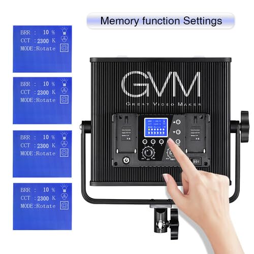 GVM LED Video Light Panel, 40W Bi-Color Photography Lighting with 22000 Lux/0.5m, CRI 97+, 3200K-5600K 672 LED Beads, Continuous Lighting for YouTube TikTok Streaming Portrait Studio Filming