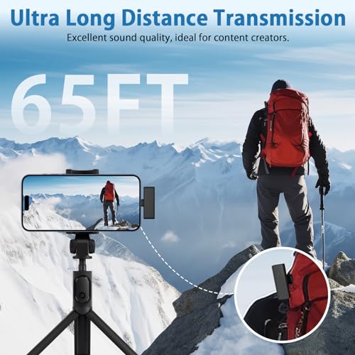 Lavalier Microphone Lapel Mic Wireless for iPhone 15 Pro Max,Bluetooth Mic USB C,Android,Phone,PC,Microfono Inalambrico Para, Mini Collar Clip on Lapel Microphone Wireless Lav Mic for Video Recording