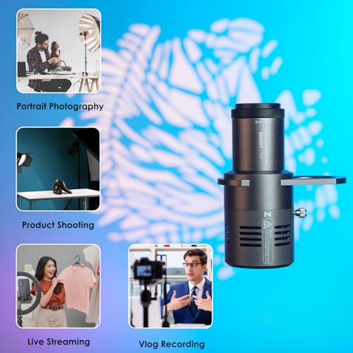 CX100 Mini Optical Snoot Gobos Accessories with ZY Mount Adapter, Spotlight Attachment Shape Light Compatible with ZHIYUN Molus X100,CX100,GodoxG ML100BI,ML100R - size: Bowens Mount Max