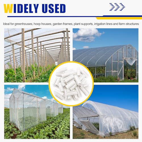 100 Pcs 1 Inch Greenhouse Clips, 25mm White Plastic Clamp Garden Buildings Frame Snap PVC Pipe Tube Clips for Greenhouse Films Sunshade Nets Row Covers Shelters Fixing, Farming, Gardening - color: White, size: 1 Inch