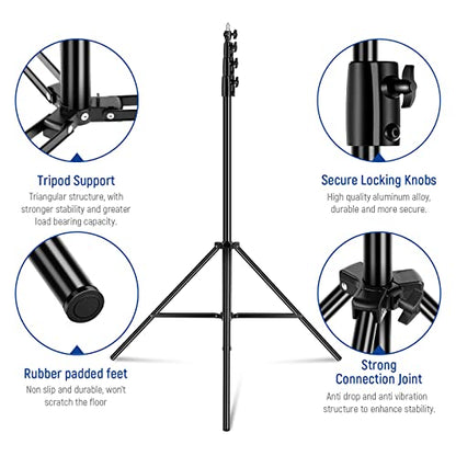 NEEWER 13ft/4m Air Cushioned Light Stand, Heavy Duty All Metal Photography Tripod Stand with 1/4” to 3/8” Reversible Spigot, 3 Way Mounting Interface & Metal Locking Knobs, Max Load 6.5lb/3kg - size: 400cm