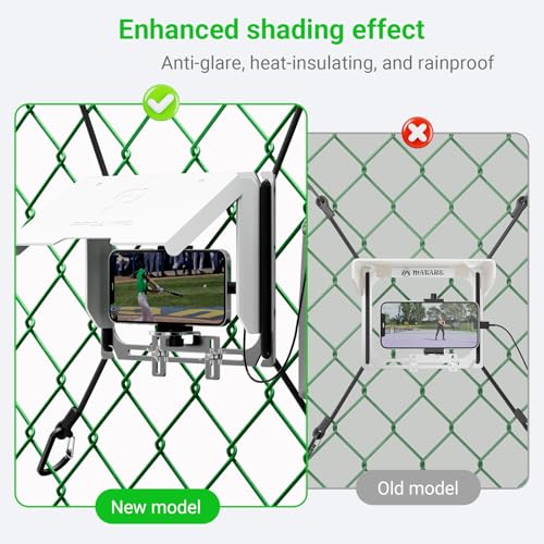 Game Changer Mounting Kit, Cell Phone Fence Mount with Shade and Power Bank Holder, Gamechanger Streaming Kit, Fence Phone Holder for iPhone GoPro Camera Mevo Start Recording Baseball Tennis Game - style: Game Changer Mounting Kit