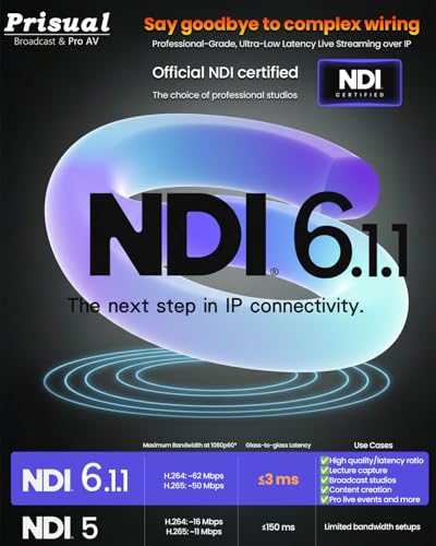 Prisual NDI 6.1.1 PTZ Camera, Ai Auto-Tracking, 20x Optical Zoom LAN USB3.0 PoE HDMI PTZ Camera for Church Services Worship Education Live Events(Official NDI Certified) PT20X-UL-N - color: Metallic Gray