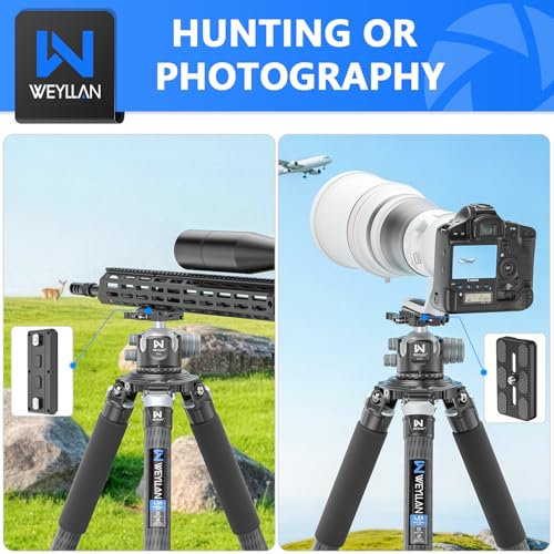 WEYLLAN CH55 Arca Ball Head Mount with Lever Release, 55mm Low Profile Heavy Duty Tripod Ball Head with Mlok Rail Arca Swiss Quick Release Plate for Hunting & Photography, Camera Head Load 88lbs/40kg