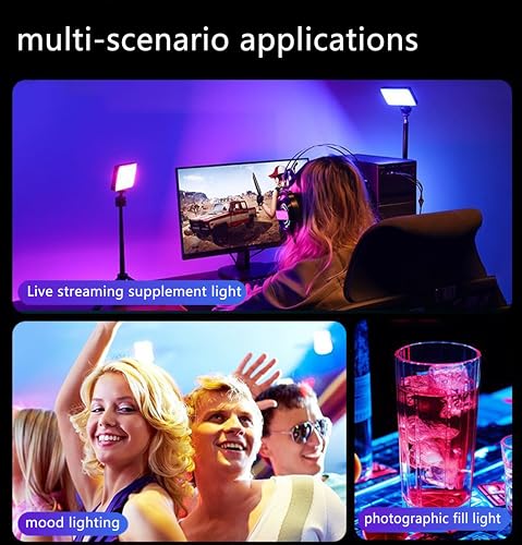 Clip-On Selfie Light, 138 LED, CRI 95+2000mAh, Portable, 3 Light Modes+RGB, with Cold Shoe Mount & Camera Tripod, for Phone iPhone Cameras Webcam Laptop Computer Photography Live Streaming (M140-RGB)