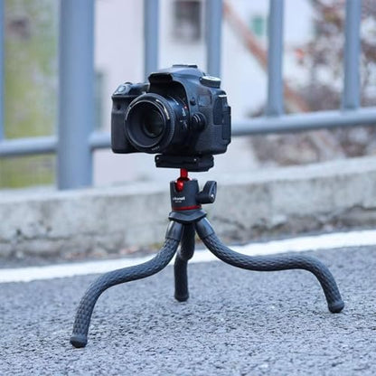 ULANZI Camera Tripod, Mini Flexible Stand w Hidden Phone Holder w Cold Shoe Mount, 1/4'' Screw f Magic Arm, Universal f iPhone 17 16 15 14 Pro Max XS Max Canon Nikon Sony DJ Pocket 4/3 Cameras