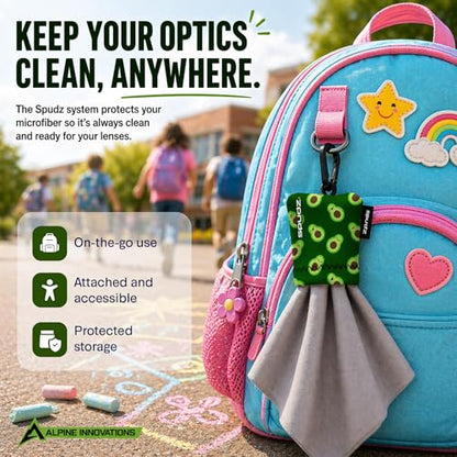 SPUDZ Classic Microfiber Lens Cleaner – Clip-On Pouch, Washable – for Binoculars, Scopes, Glasses, Screens | Classic | Bitcoin, 6 x 6 Inch - color: Bitcoin, size: 6 x 6 Inch