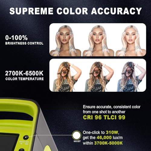 200W Bi-Color LED Video Light,COB Spotlight,310W Camera Light | Boost Mode to 310W,2700K-6500K LED Light for Photography & Video,46,000 Lux@1m,CRI96+/TLCI99+,Smart App Control,Bowens Mount - size: S200B