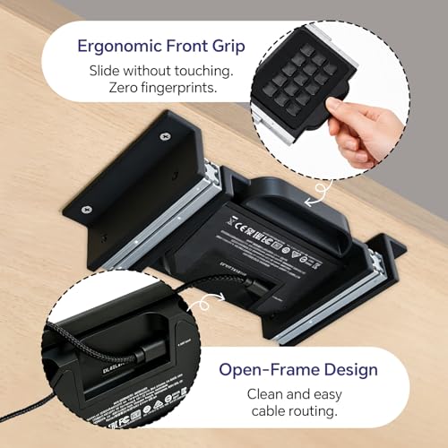 Slide-Out Under Desk Mount for Elgato Stream Deck MK.2 (15-Key), Stealth Holder with Smooth Metal Rails - Streamer Accessories for Gaming PC and Desk Setup