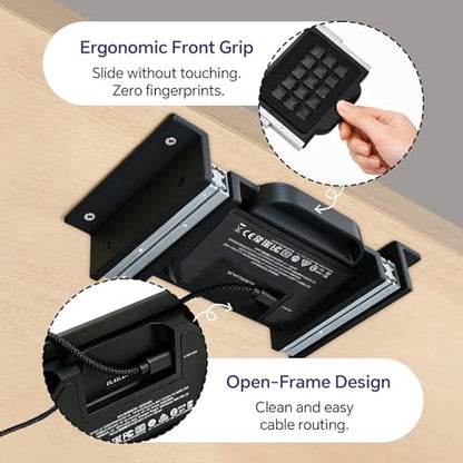Slide-Out Under Desk Mount for Elgato Stream Deck MK.2 (15-Key), Stealth Holder with Smooth Metal Rails - Streamer Accessories for Gaming PC and Desk Setup