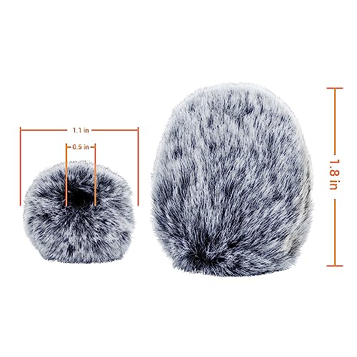 Cubilux Furry Windscreen for Game Headset, Muff Windshield Windjammer Deadcat,Wind Muff & Dead Cat for Headset, 5-Pack