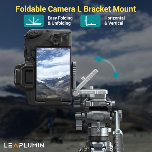 Foldable DSLR Camera L Bracket，Lightweight Camera L Bracket Vertical Horizontal Switching Tripod Quick Release Plate Compatible with Canon Nikon Sony DJI Osmo Ronin Zhiyun Stabilizer Tripod - color: Gray-L Bracket
