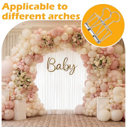 Affrolling 8 Pack Balloon Arch Clips Large Metal Backdrop Clips 3.8 x 2 Inch Heavy Duty Hollow Out Clamps for Balloon Arch Kit Crafts Backdrop Stand Birthday Decoration Photography Studios