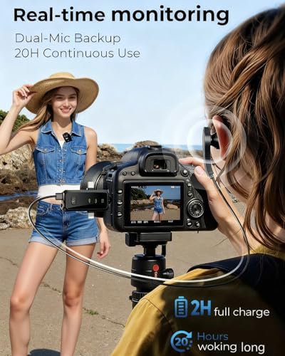 3 in 1 Wireless Lavalier Microphone for iPhone/Android/Camera,328ft Transmission, 18H Battery Life, Noise Reduction Lapel Mic for Record Interview, Vlogs, YouTube, Tiktok