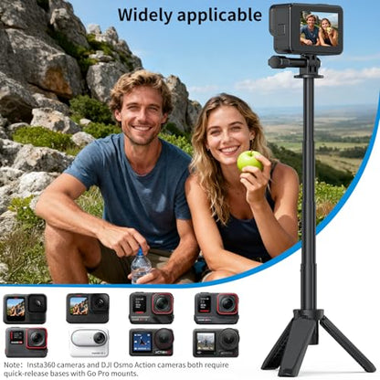 VRIG TP29 Extenable Mini Camera Tripod,Portable Small Handle Grip Desktop Webcam Selfie Stick Tripod for DJI Osmo Action 5Pro/4/3/AKASO Brave EK7000,Pole Tripod for Action Camera Hero 13 12 11 10 Max - size: 11.3" Tripod