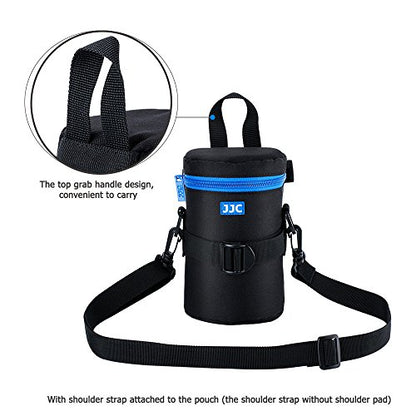 JJC Deluxe Lens Case Pouch for Canon EF 75-300mm f4.5-5.6/EF 24-105mm f4L/EF 16-35mm F4L/RF 75-300mm f4-5.6,Nikon AF-S 24-70mm f2.8/16-35mm f4G/70-300mm f4.5-6.3G & More Lens below 3.15" x 6.1"(D x L) - size: L Size