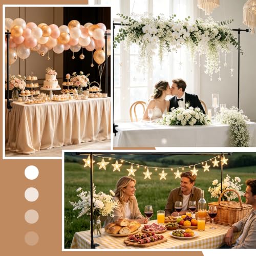 Over The Table Rod Stand with Clamps, Adjustable 31"-98'' Length 14"-47" Height Metal Table Arch Hanging for Halloween Christmas Wedding Birthday Party ﻿ - color: Black
