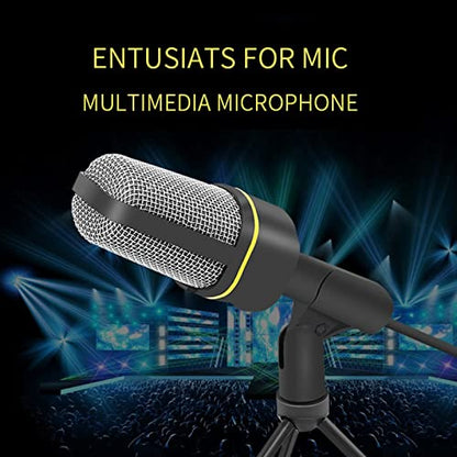 SF-920 Professional Condenser Microphone 3.5mm Corded Studio Capacitive Mic with Tripod Stand for PC Desktop Computer Gaming Condenser Microphone with Adjustable Holder