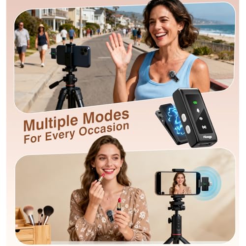 K80 Professional Mini Wireless Lavalier Microphone for iPhone Android Tablets (Lightning/USB C), Noise Reduction & Voice Changer, Magnetic Mini Lav Mic Lapel Clip on Mic for YouTube, TikTok, Vlogging - color: K80 All-in-One Pro Lavalier Mic (with Windscre