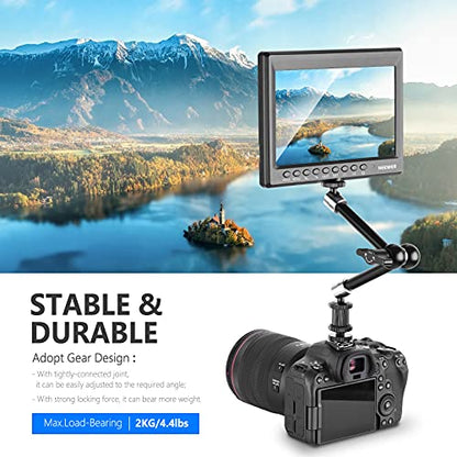 NEEWER 5.9"/15cm Adjustable Friction Magic Arm with 1/4" Screw on Both Ends, Compatible with SmallRig Cage, Flash/LED Light/Microphone/Monitor/SuperClip, Max Load 4.4lb/2kg, ST15 - style: 11"/28cm w/Clamp