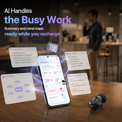 SYNCO AI Mini Wireless Lavalier Microphone for Android USB-C Creators | AI Translation & Instant Summaries, AI Noise Reduction and Mind Maps, Save Time for Vlogs, Interviews, Meetings, Travel