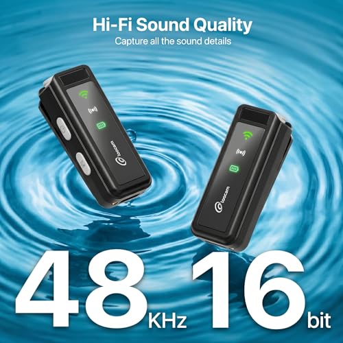 Loocam Mini Microphone for iPhone with Charging Case, Wireless Lavalier Microphone for Video, Recording, Vlog, 24H Standby Lavalier Microphone, Hi-Fi Audio, Noise Cancellation, 131FT Range
